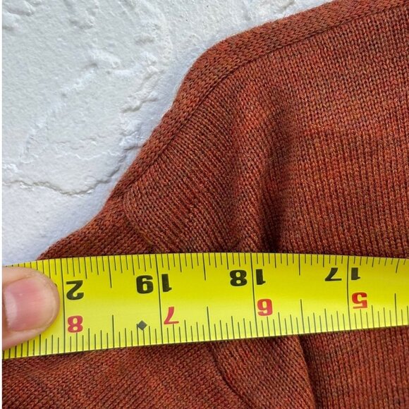 Mario Gilbert Mens  1/4 Zip Turtleneck Sweater Rust Size Large 💯 merino - Picture 2 of 11